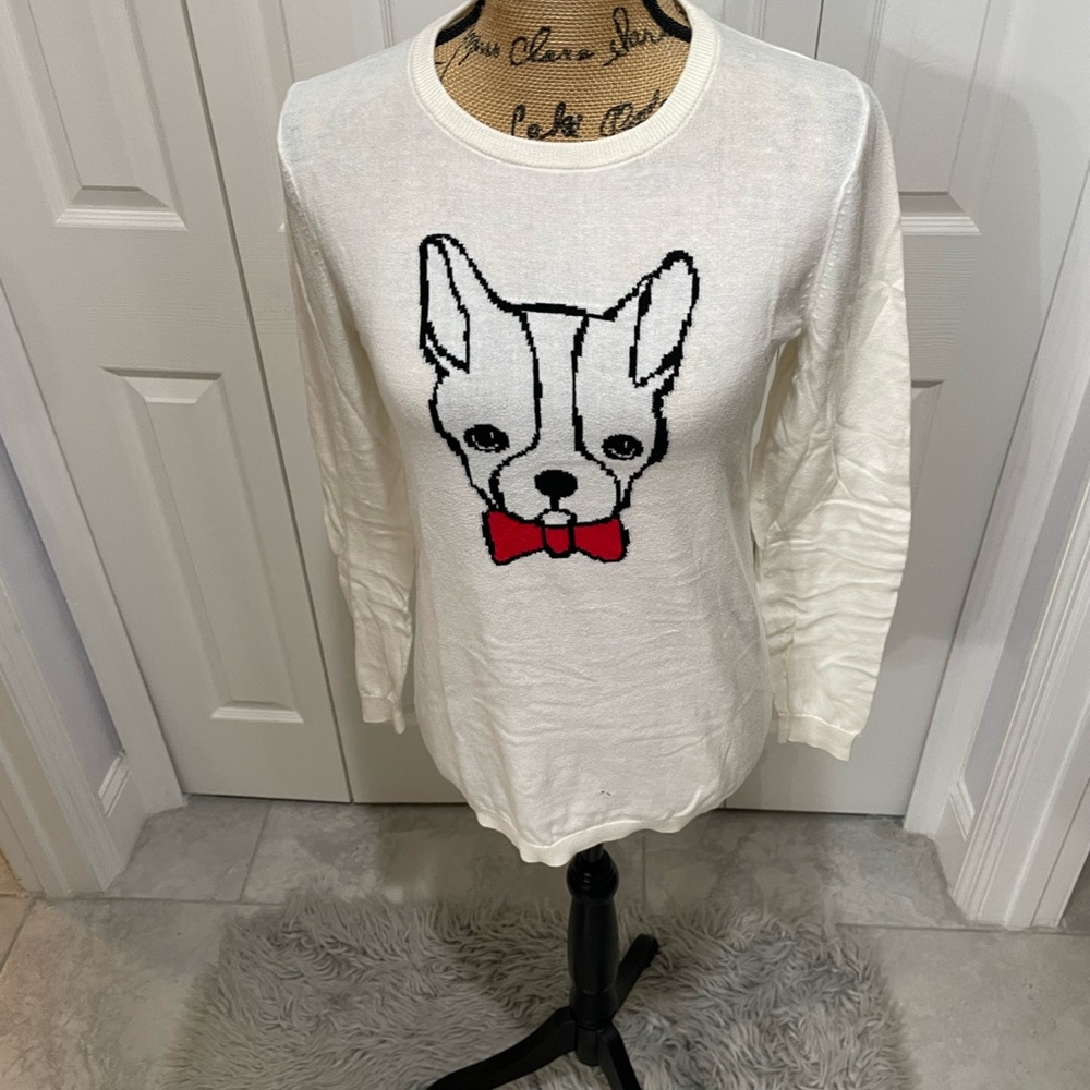 Old Navy Cream Long Sleeve Light Weight Sweater Sz M - Picture 3 of 12